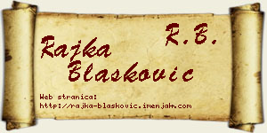 Rajka Blašković vizit kartica